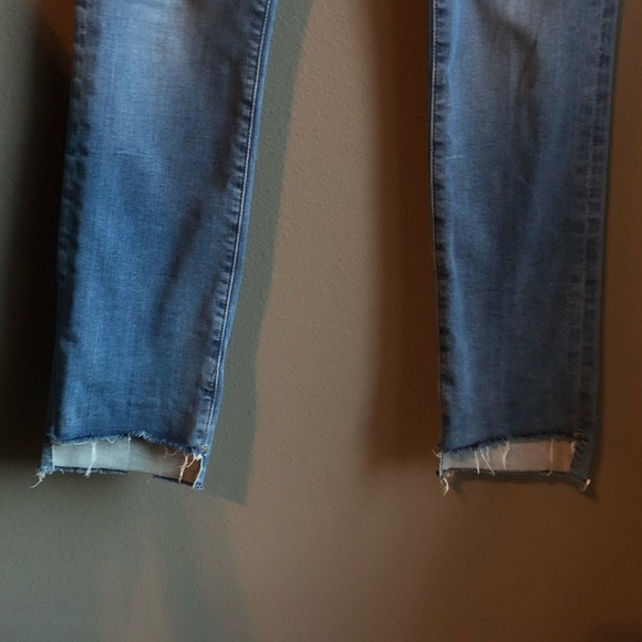 Frame Le High Straight Jeans Raw Hem Asymmetrical - Picture 7 of 8